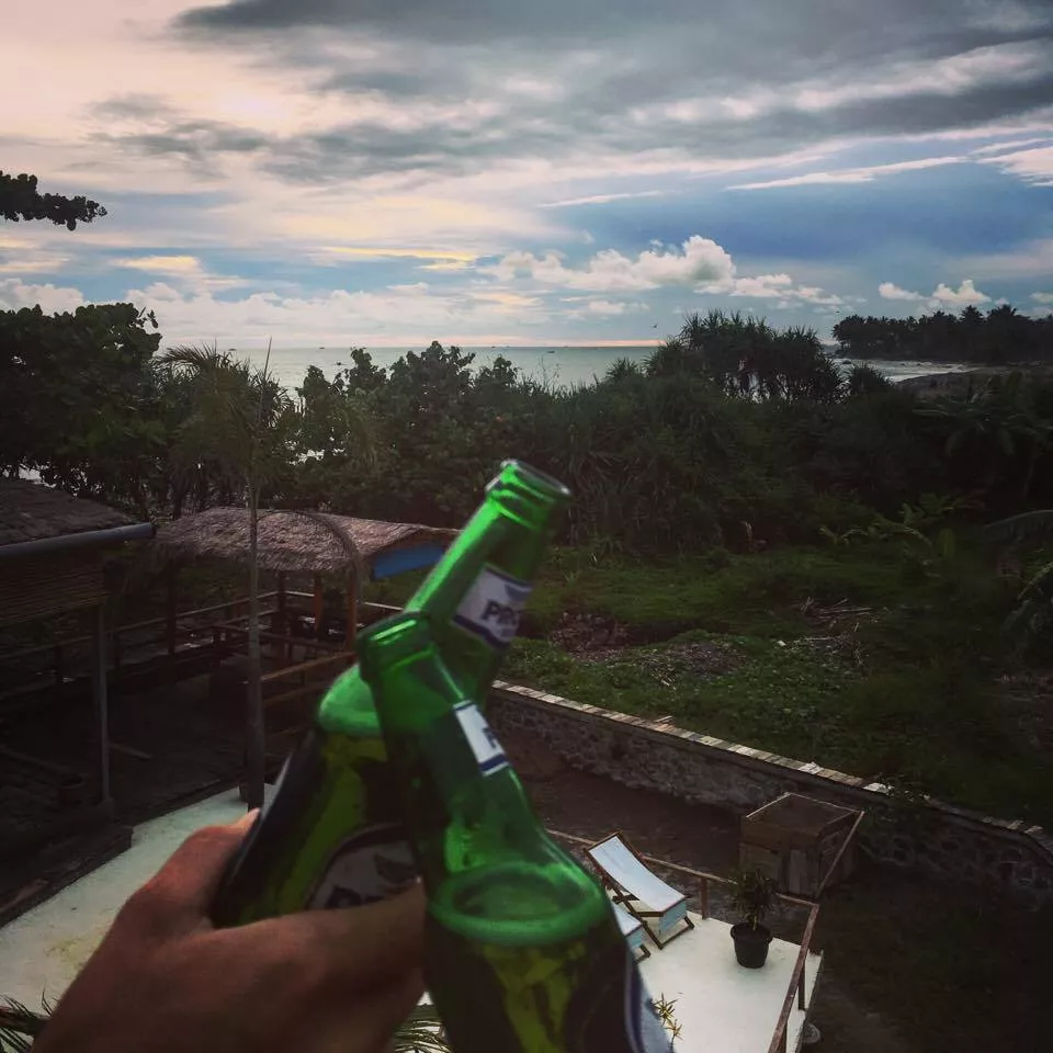 Sunset beer at Cimaja Beach Club